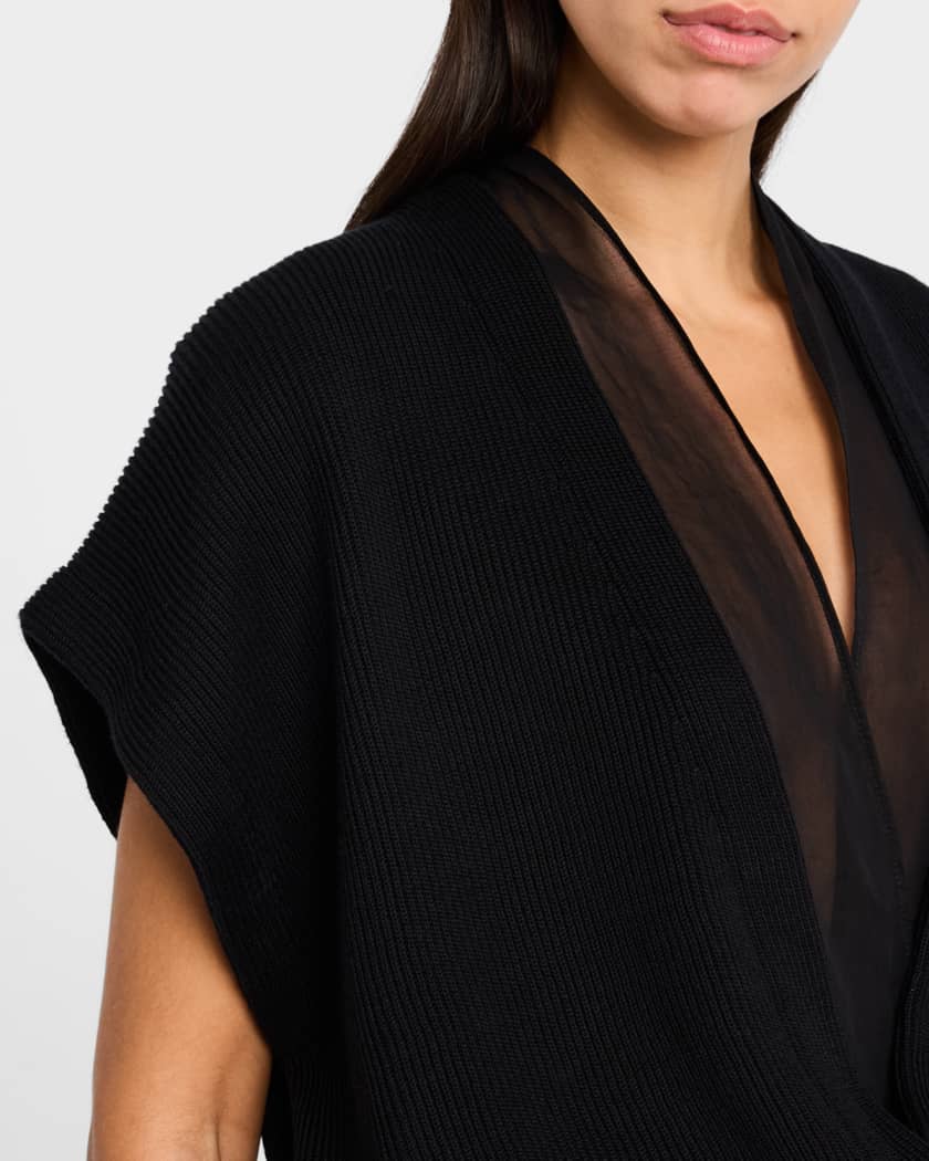 Lightweight Cotton Knit Top with Removable Organza Insert