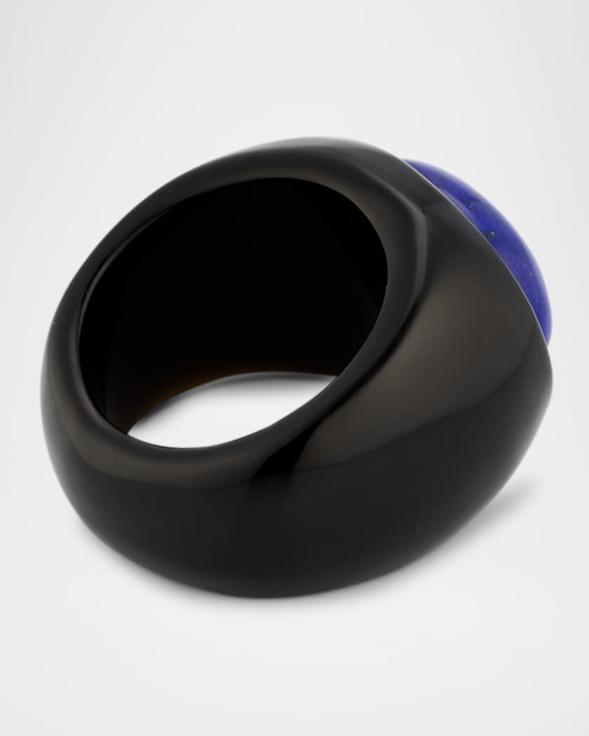 Lapis and Black Obsidian Ring