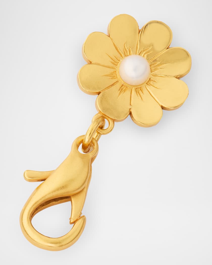 Daisy Pearl-Embellished Bag Charm