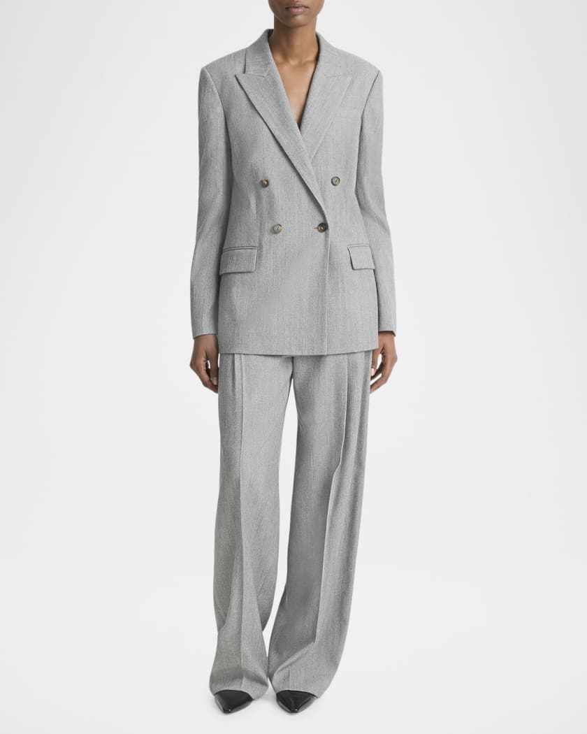 【新品】Wool Twill Unhemmed Tailored Jacket Wool Twill Suit | Neiman Marcus