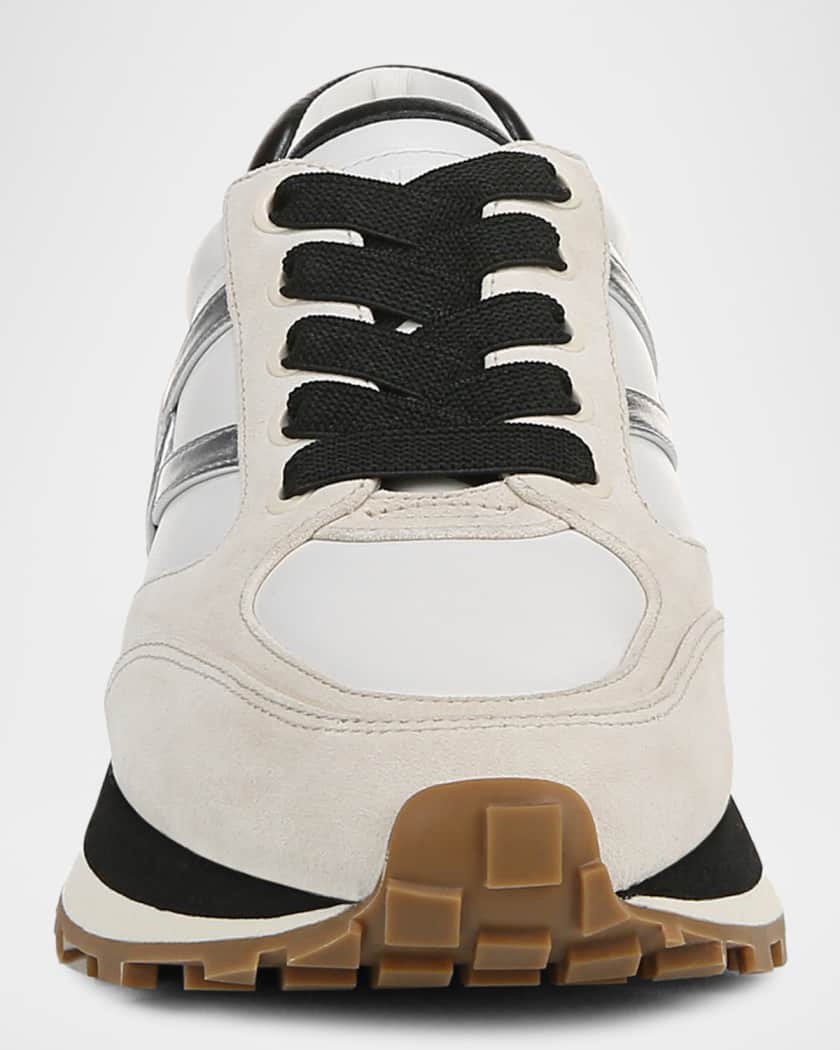 Valentina Mixed Leather Retro Sneakers