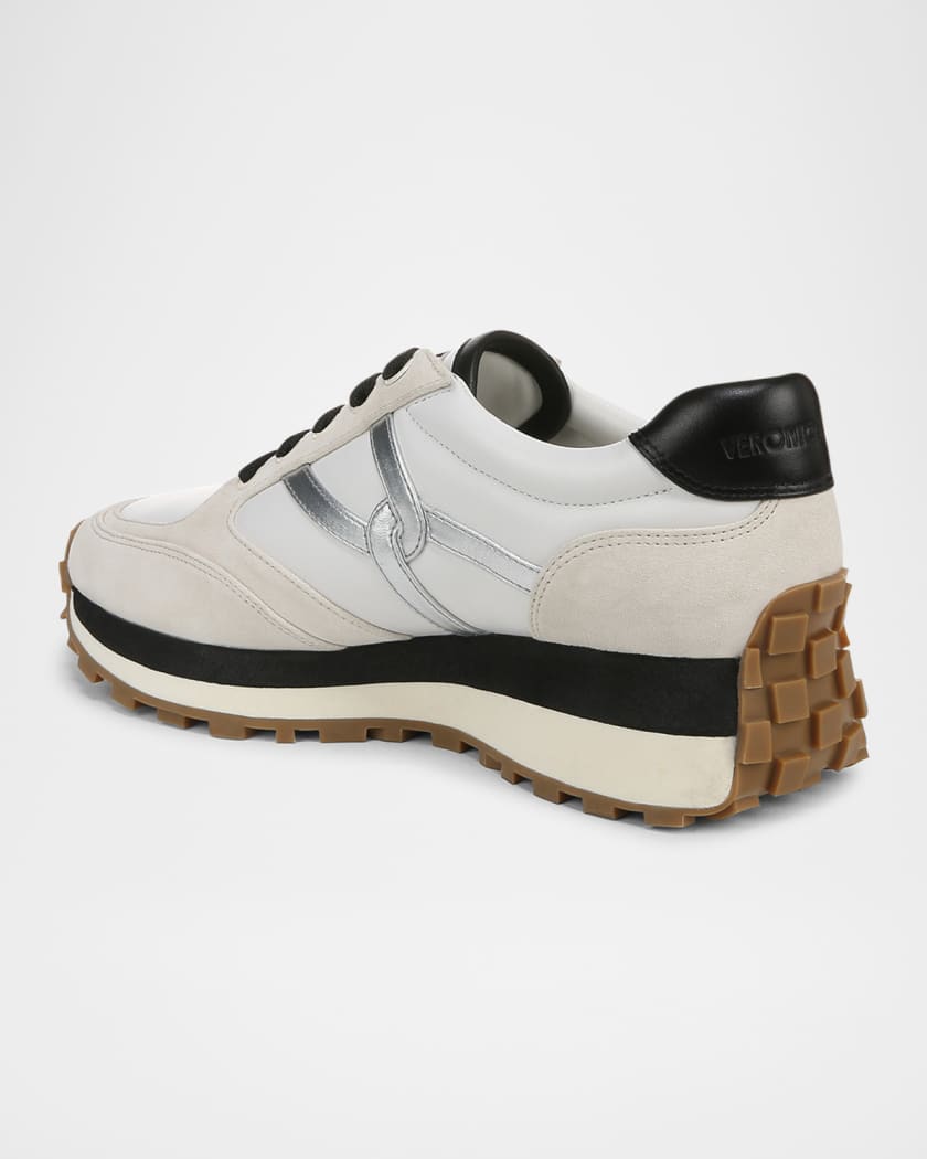 Valentina Mixed Leather Retro Sneakers