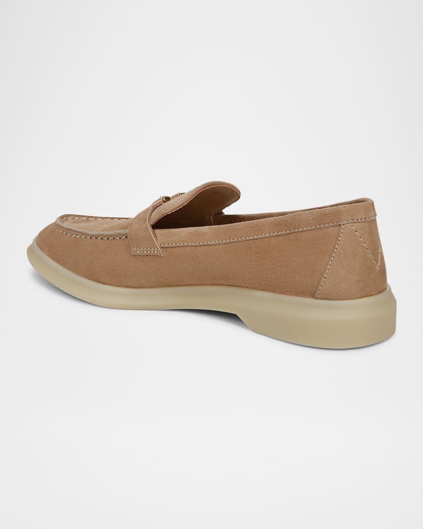 Ailey Suede Medallion Slip-On Loafers