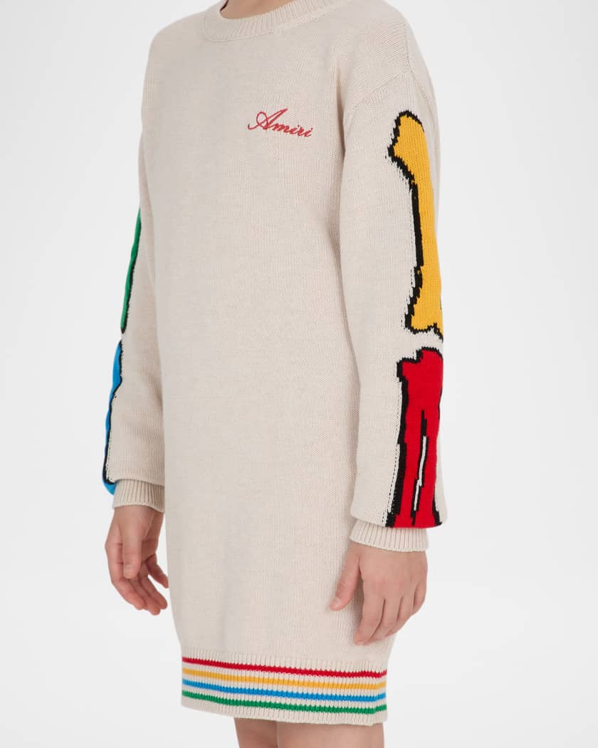 Girl's Bones Logo Intarsia Dress, Size 4-12