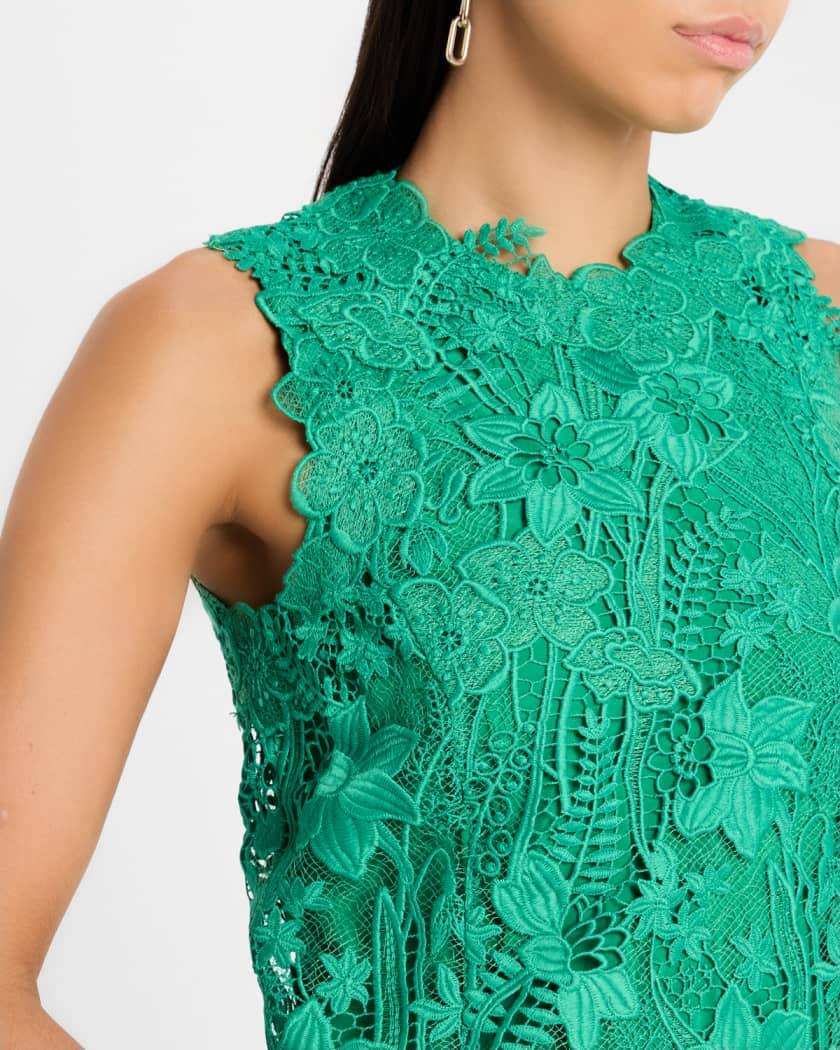Sleeveless Lace Mini Shift Dress