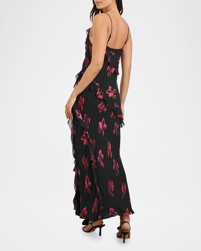 Kariselle Floral Chiffon Midi Dress