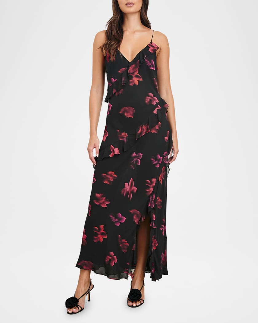 Kariselle Floral Chiffon Midi Dress