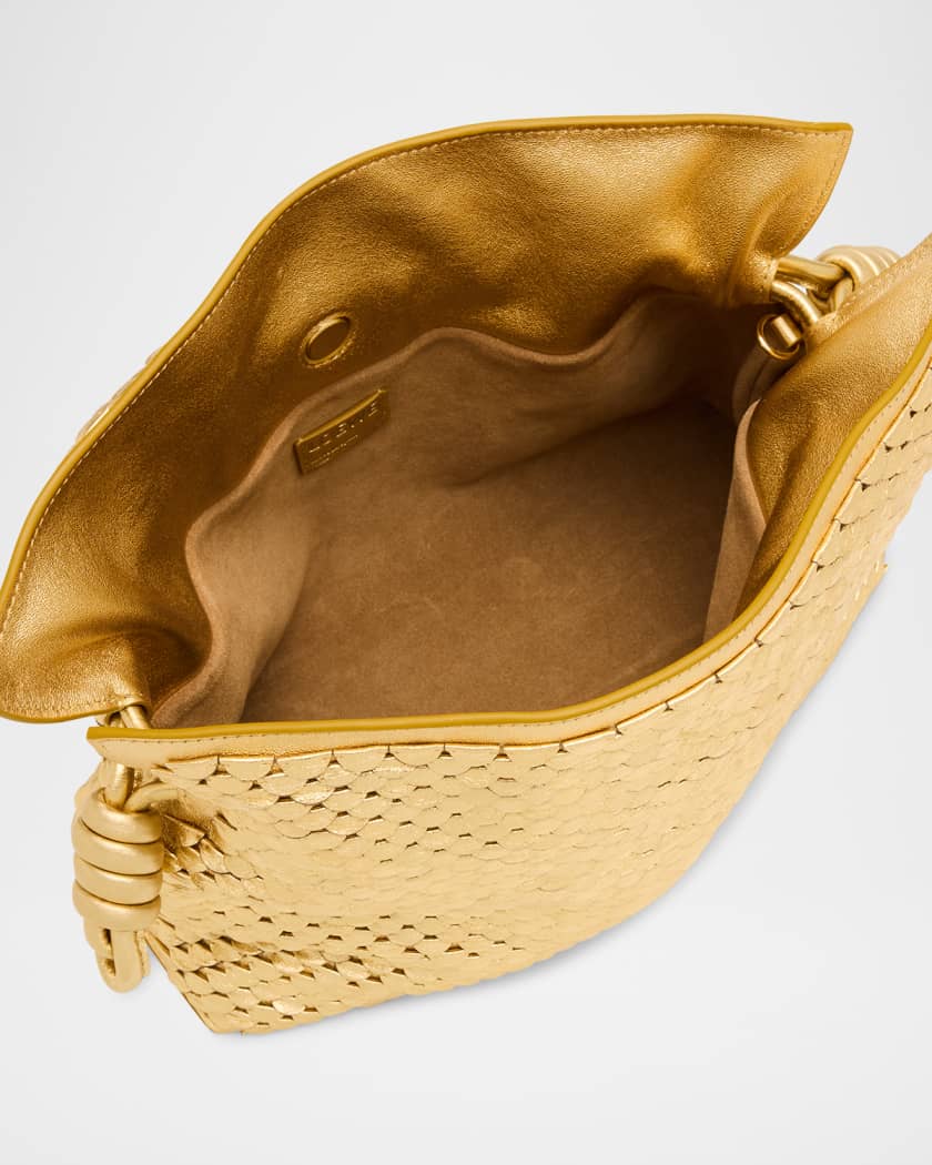 Flamenco Clutch Bag in Scales Metallic Leather 