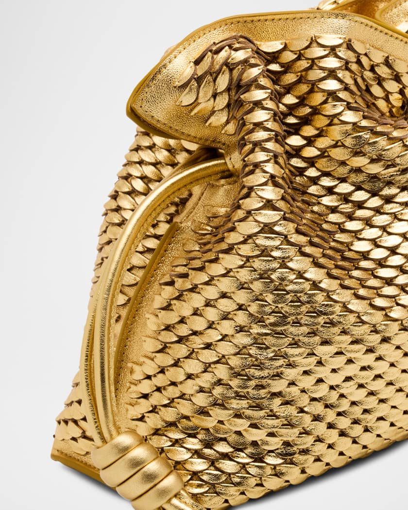 Flamenco Clutch Bag in Scales Metallic Leather 