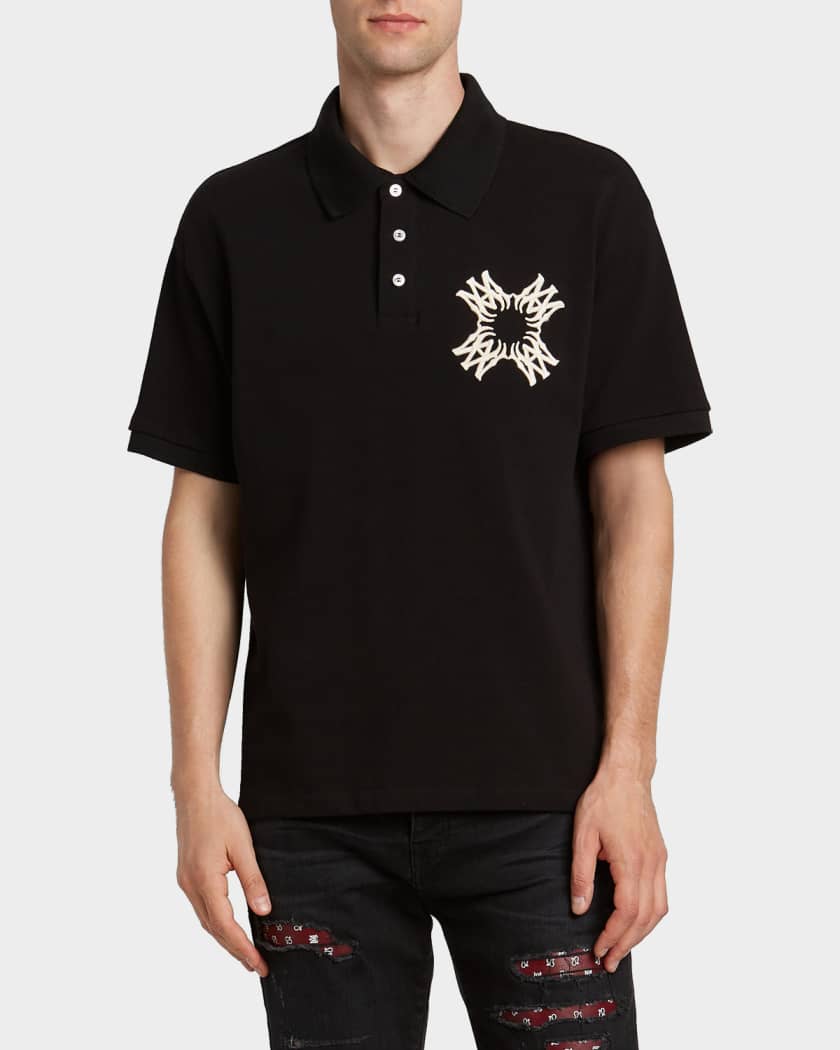 Amiri Men's Embroidered MA Quad Polo Shirt | Neiman Marcus