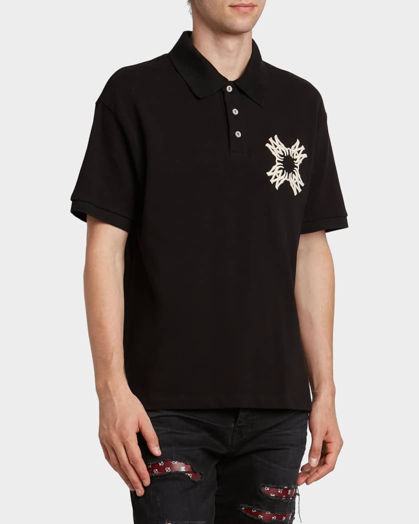 Amiri Men's Embroidered MA Quad Polo Shirt | Neiman Marcus