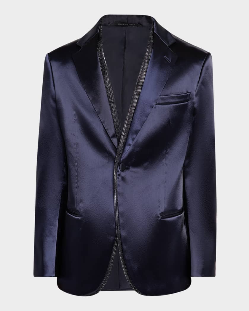 Giorgio Armani Men's Soho Rhinestone-Trim Tuxedo Jacket | Neiman Marcus