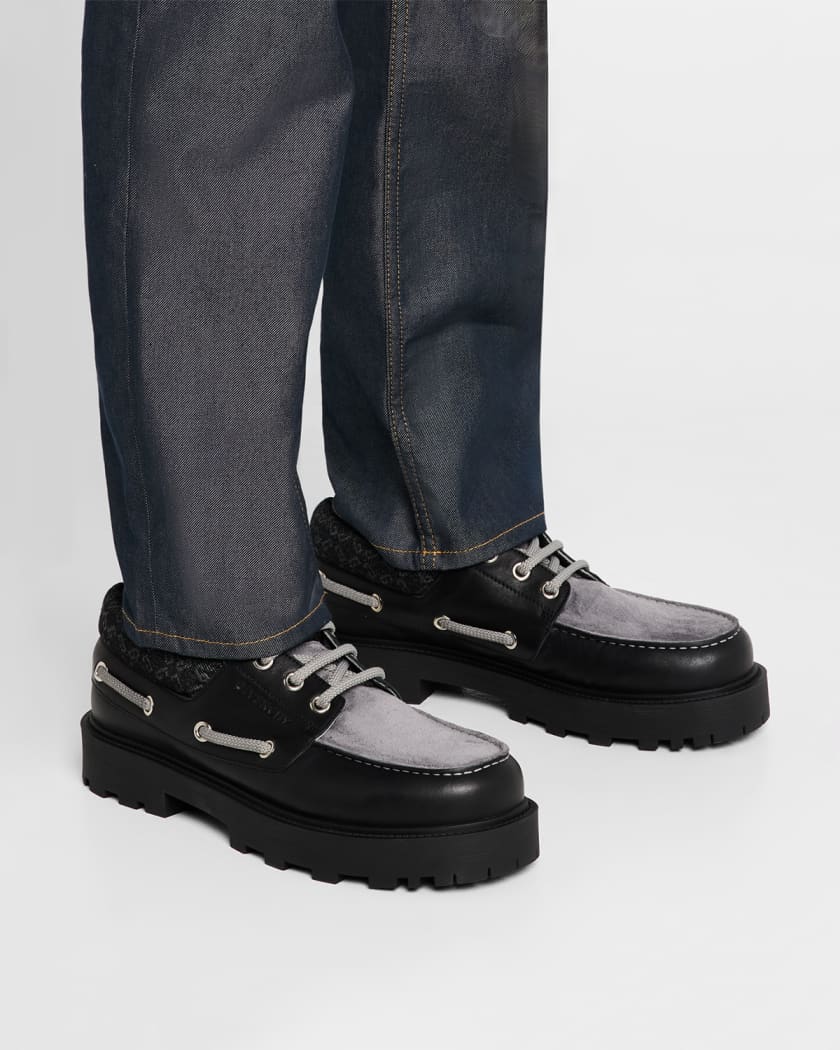Men's Storm Leather, Suede, and Denim Boat Shoes