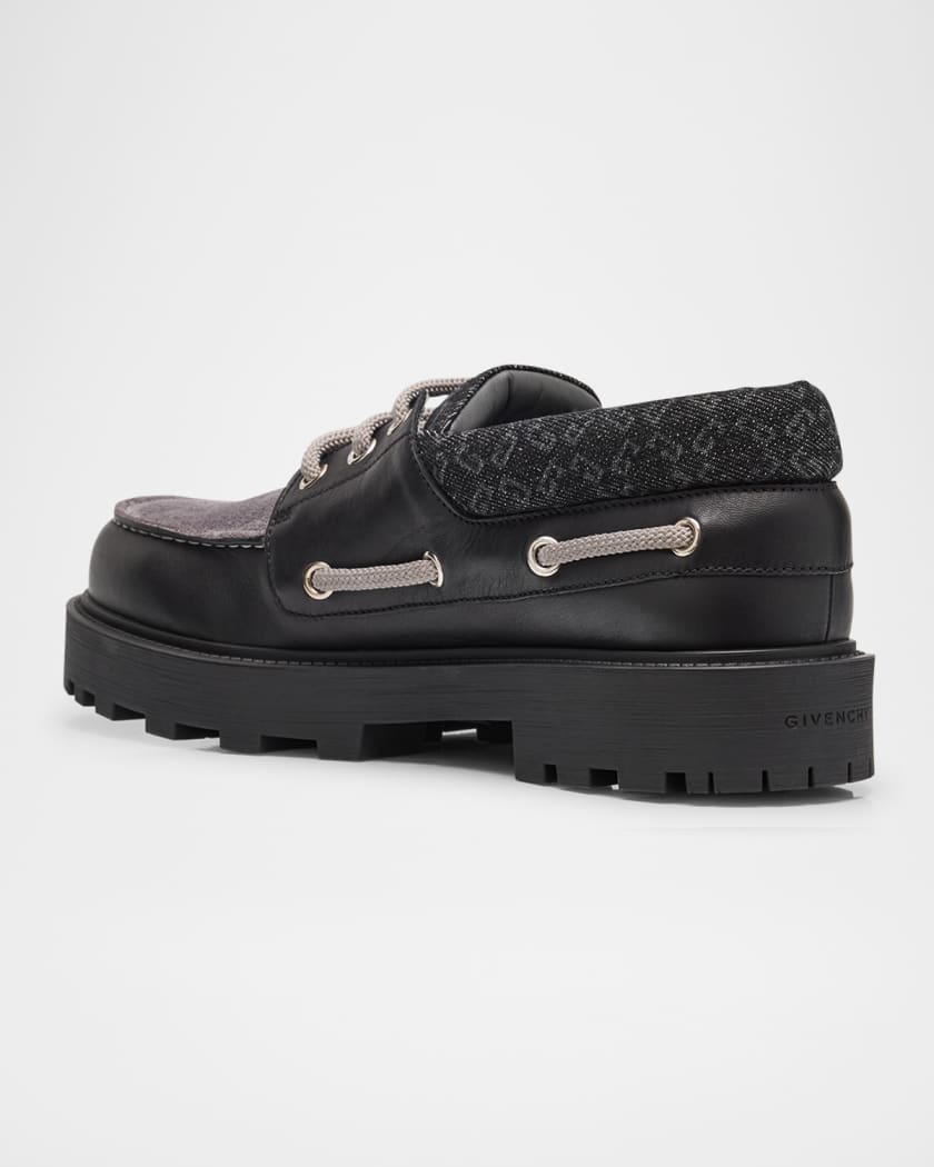 Men's Storm Leather, Suede, and Denim Boat Shoes