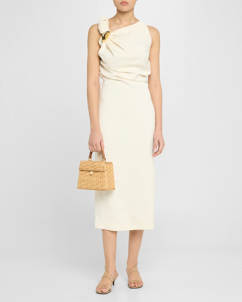 Sybil Flap Rattan Crossbody Bag