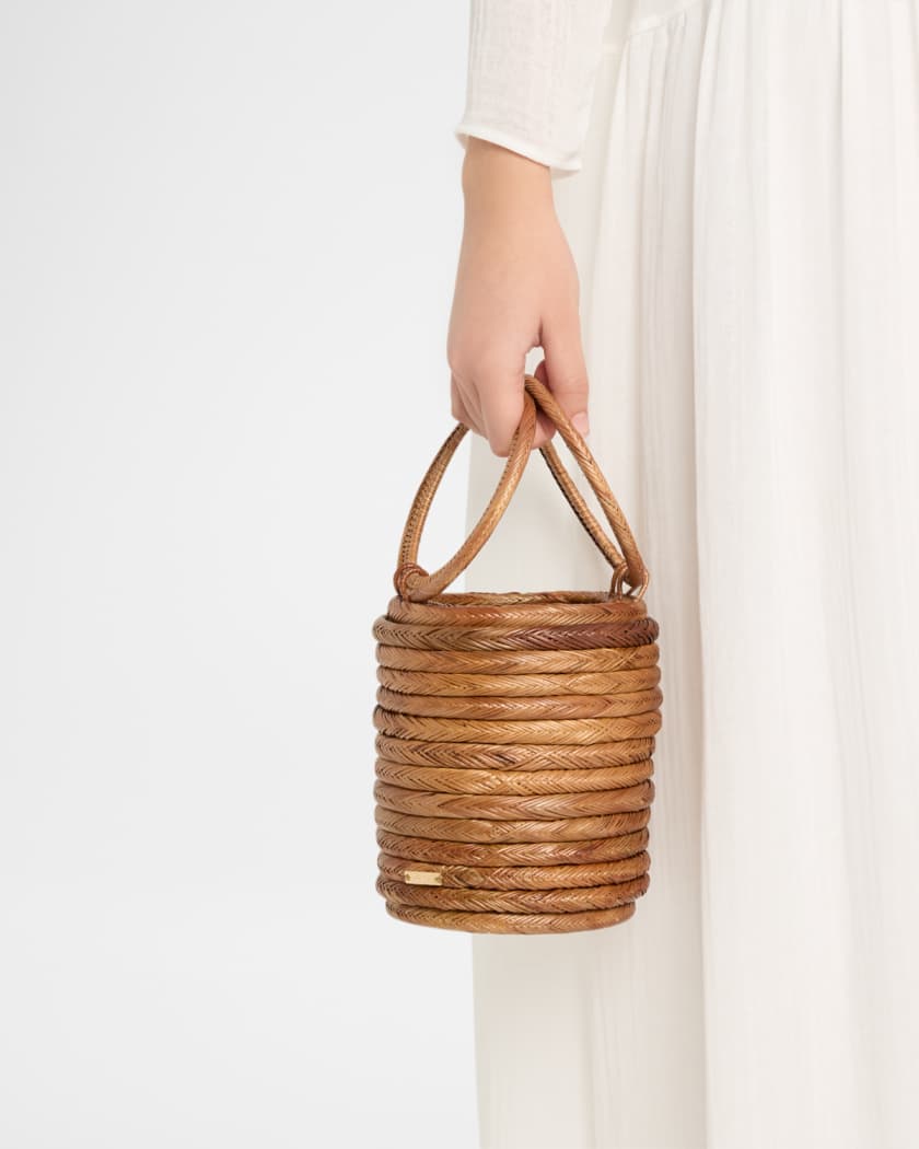 Yasmina Rattan Ring Top-Handle Bag