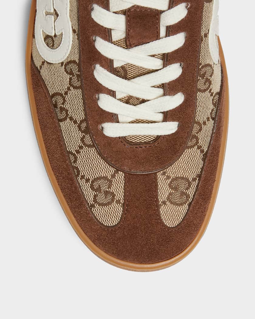Men's GG Supreme Canvas and Suede Low-Top Sneakers