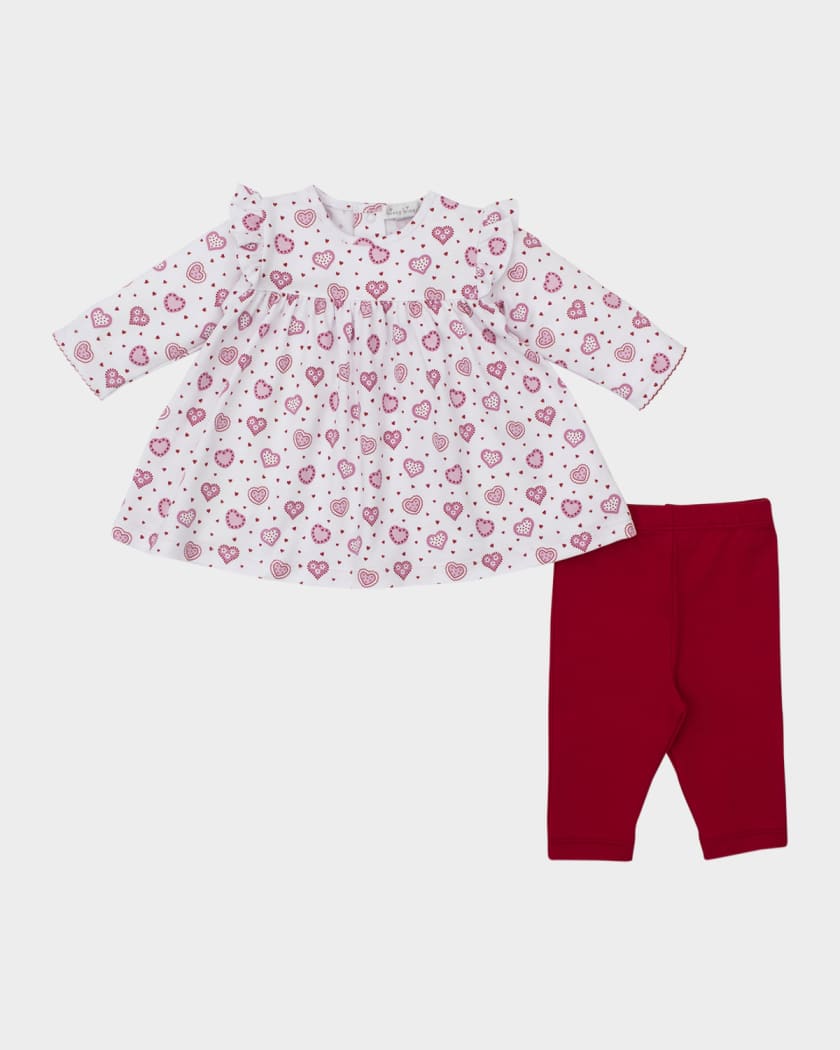 Girl's Heartfelt Hearts Dress Set, Size 3M-24M