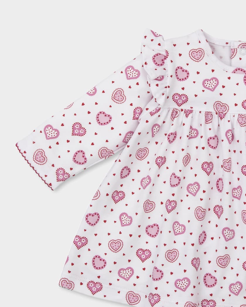 Girl's Heartfelt Hearts Dress Set, Size 3M-24M