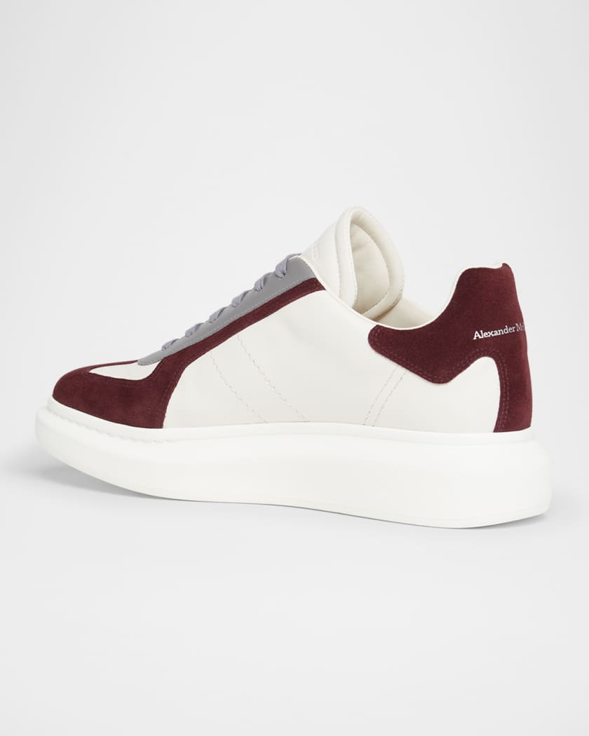 Men's Retro Trainer Leather and Suede Low-Top Sneakers