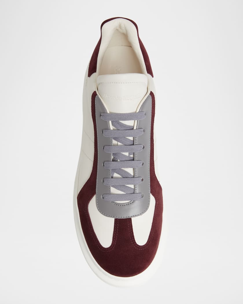 Men's Retro Trainer Leather and Suede Low-Top Sneakers