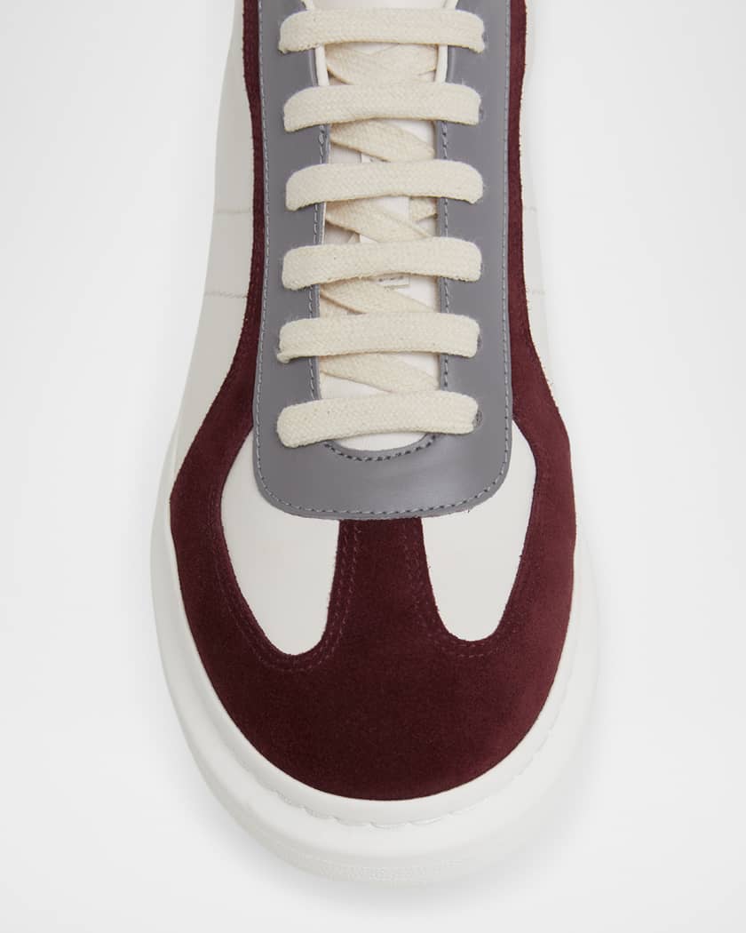 Men's Retro Trainer Leather and Suede Low-Top Sneakers