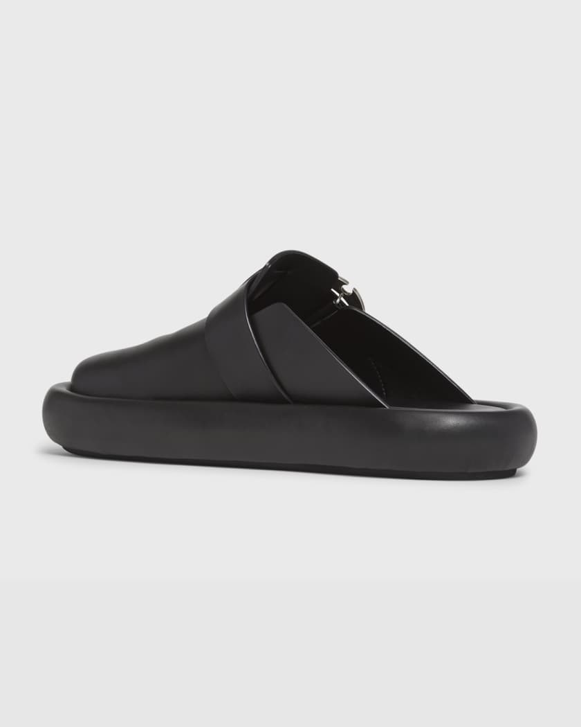 Men's Cross Bar Leather Slide Sandals