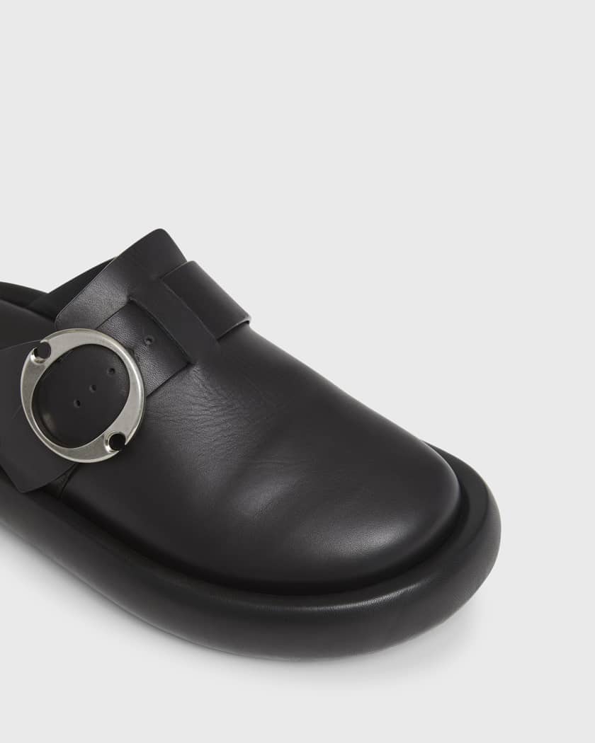 Men's Cross Bar Leather Slide Sandals