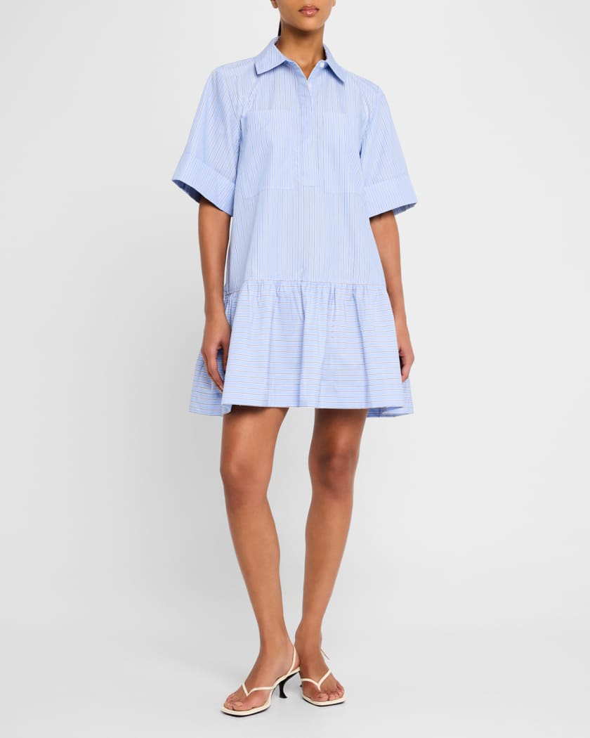 Cris Short-Sleeve Pinstripe Shirtdress