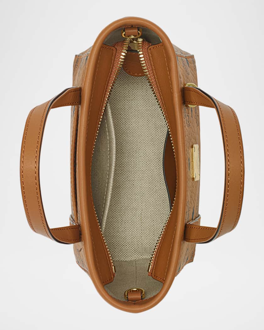 Toni Visetos Leather Shopper Shoulder Bag