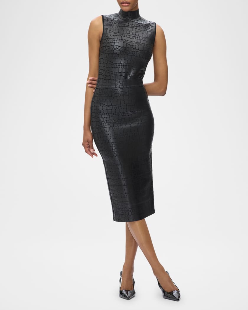 Parker Croc-Embossed Skirt