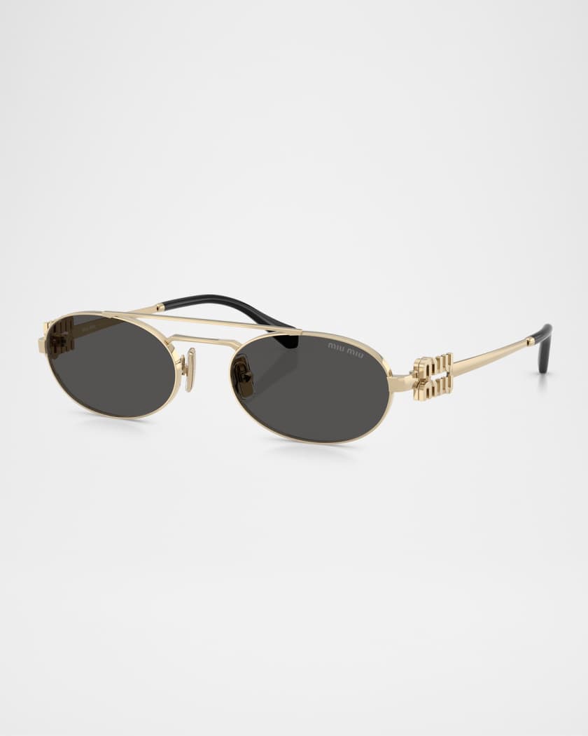Logo Metal Oval Sunglasses