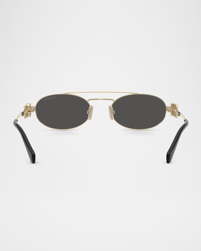 Logo Metal Oval Sunglasses