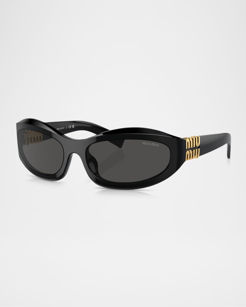 14ZSF Logo Oval Acetate Sunglasses
