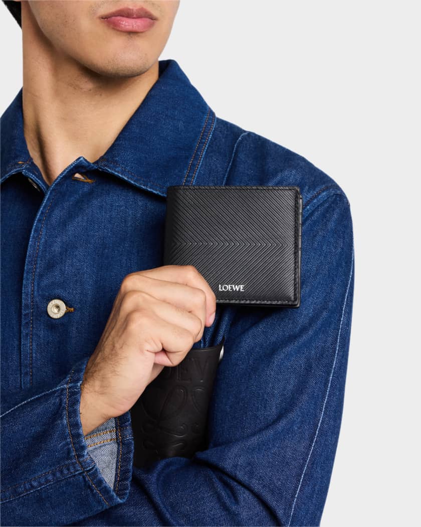 Men's Embossed Leather Bifold Wallet