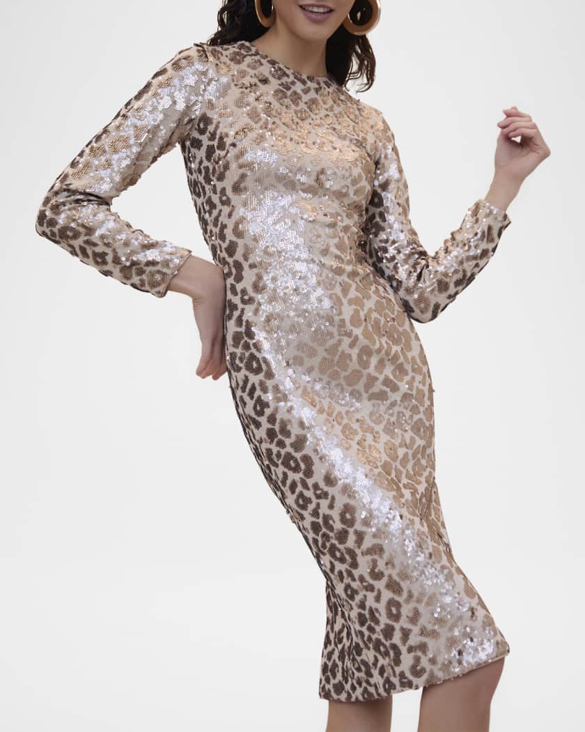 Tatiana Sequin Bodycon Midi Dress
