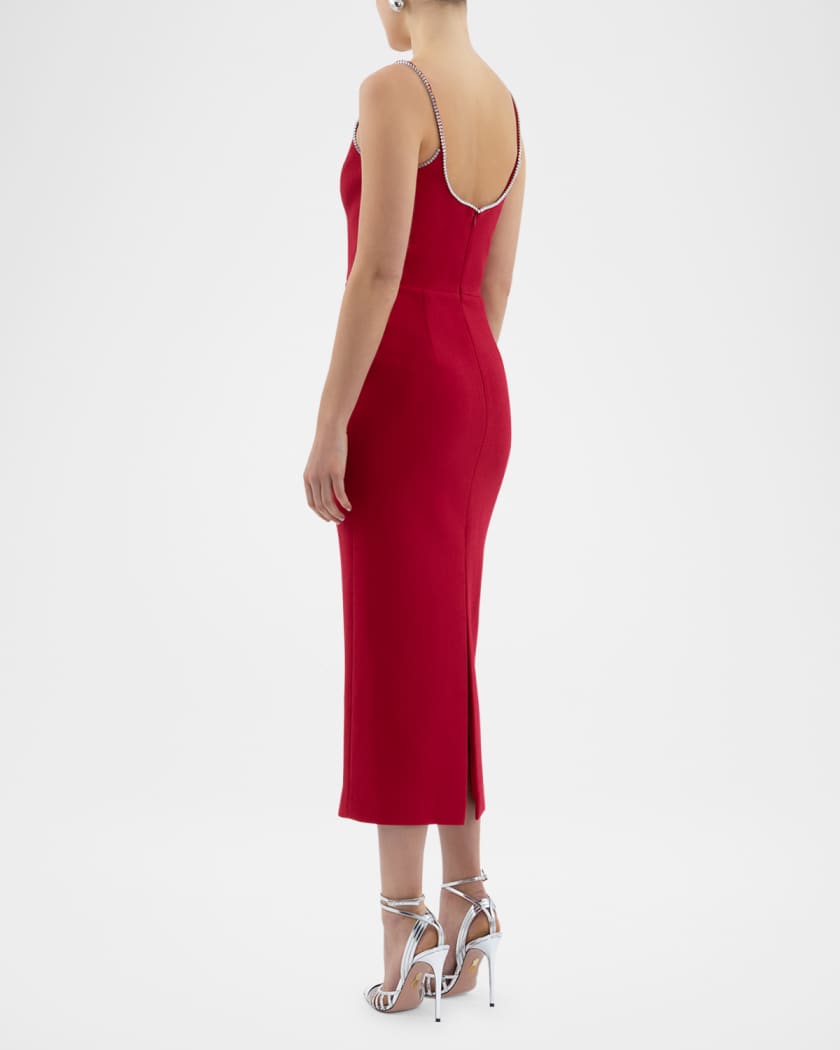 Akari Crystal-Trim Cutout Midi Dress