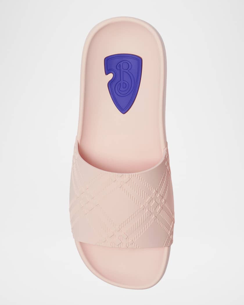 Dive Embossed Check Pool Sandals