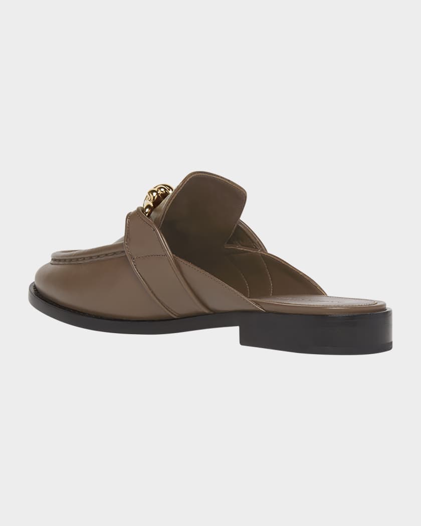 Astaire Knot Leather Loafer Mules