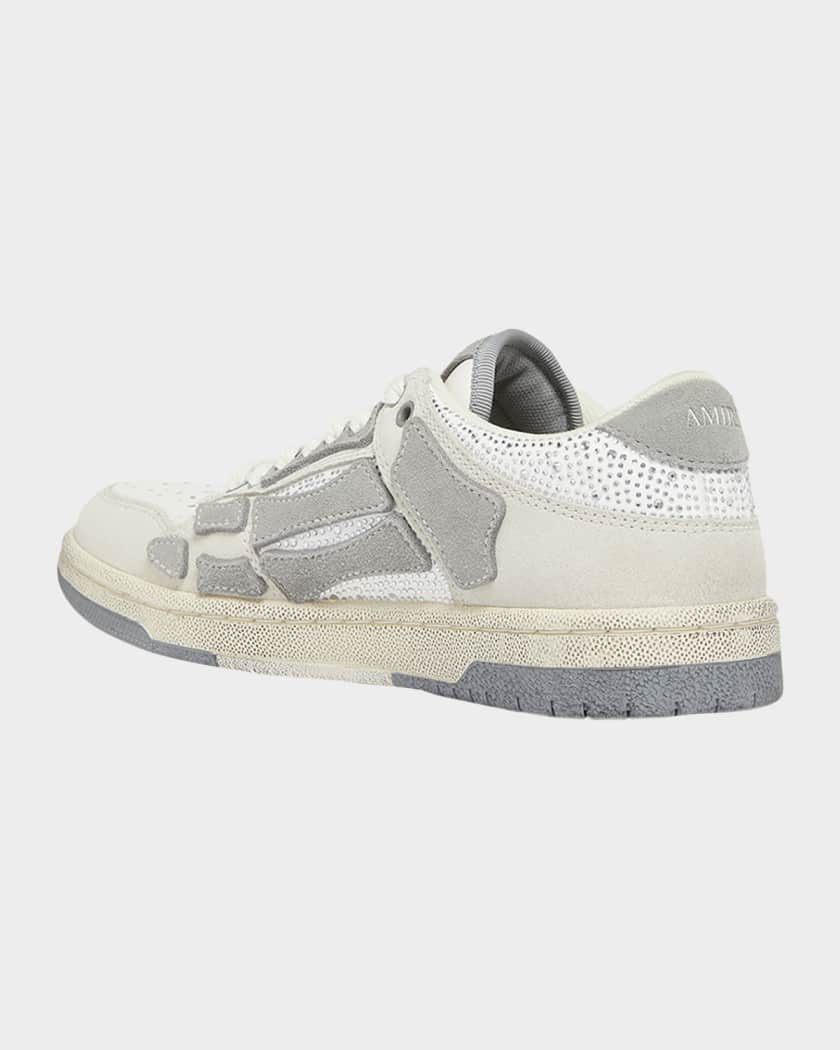 Skeleton Crystal Suede Low-Top Sneakers