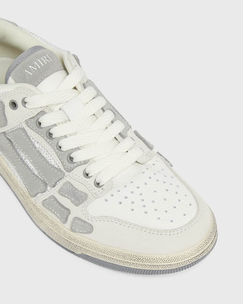 Skeleton Crystal Suede Low-Top Sneakers