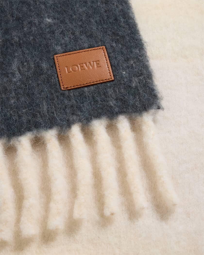 Textured Wool-Blend Fringe Scarf