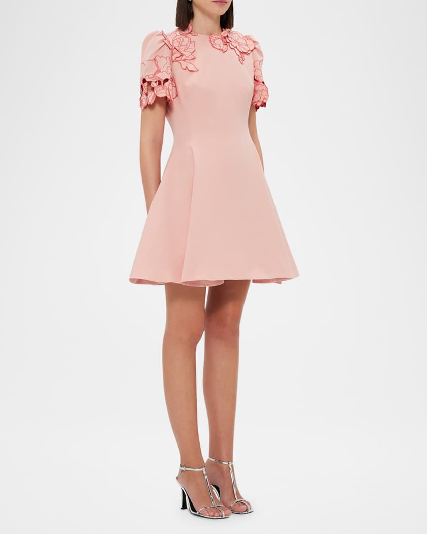Elyse Applique Fit-&-Flare Mini Dress