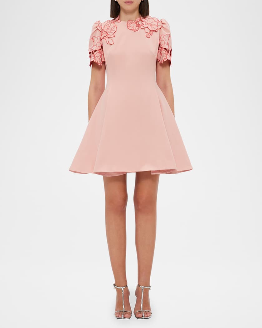 Elyse Applique Fit-&-Flare Mini Dress