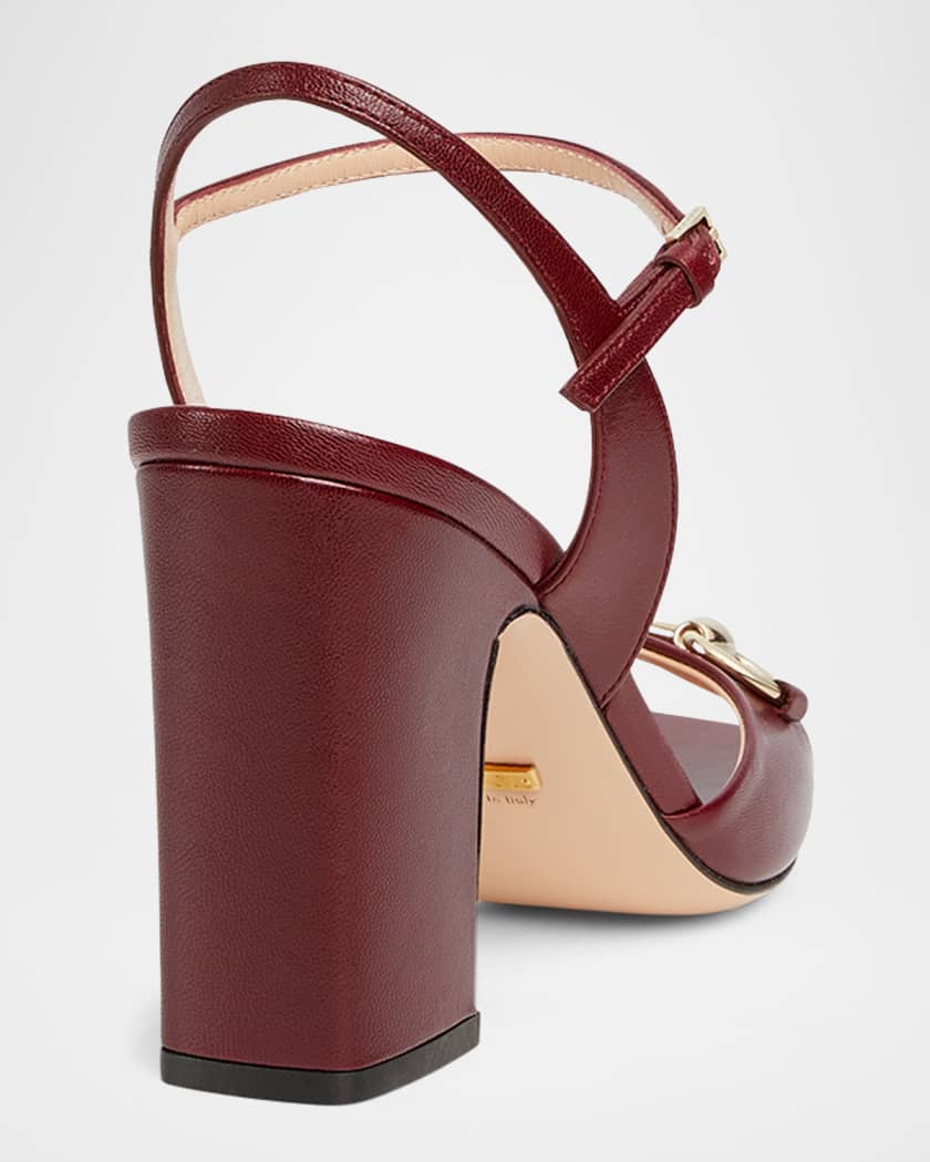Lady Horsebit Ankle-Strap Leather Sandals 