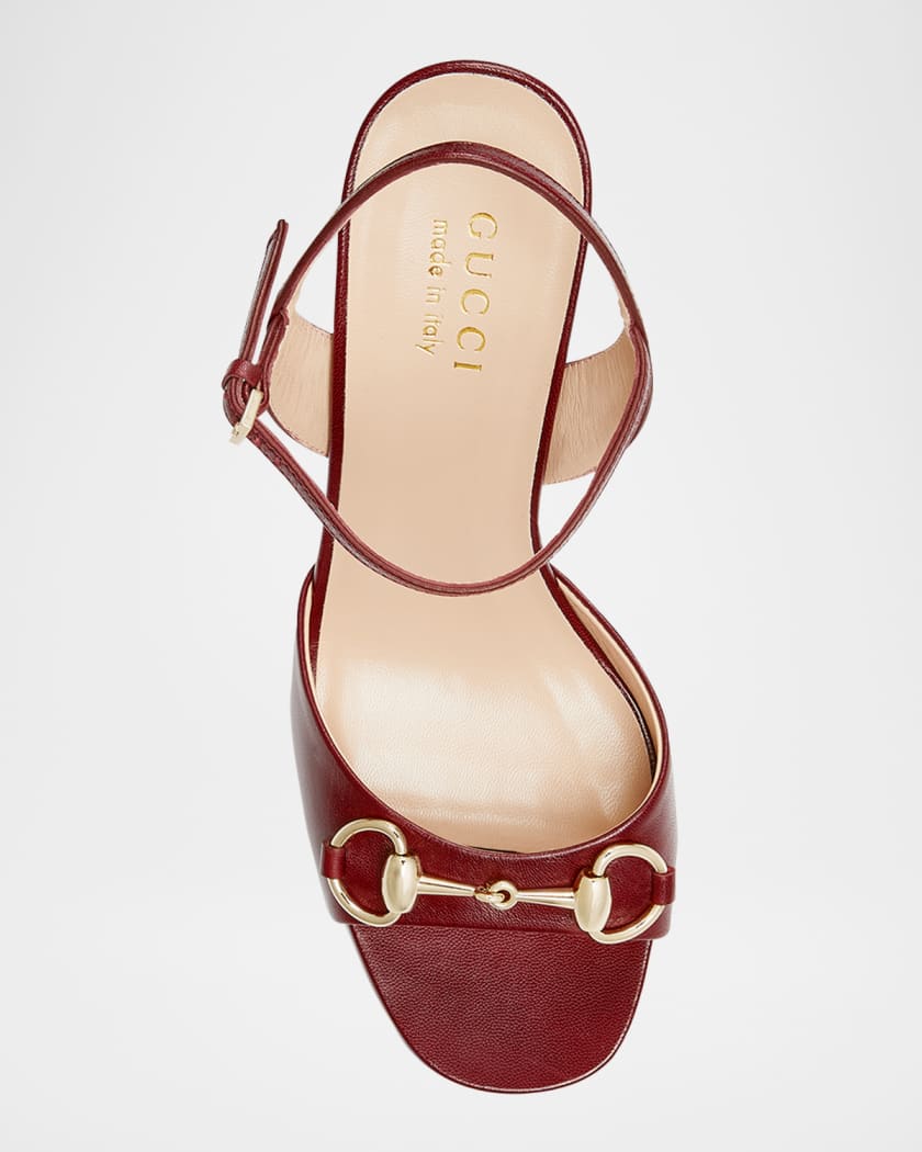 Lady Horsebit Ankle-Strap Leather Sandals 