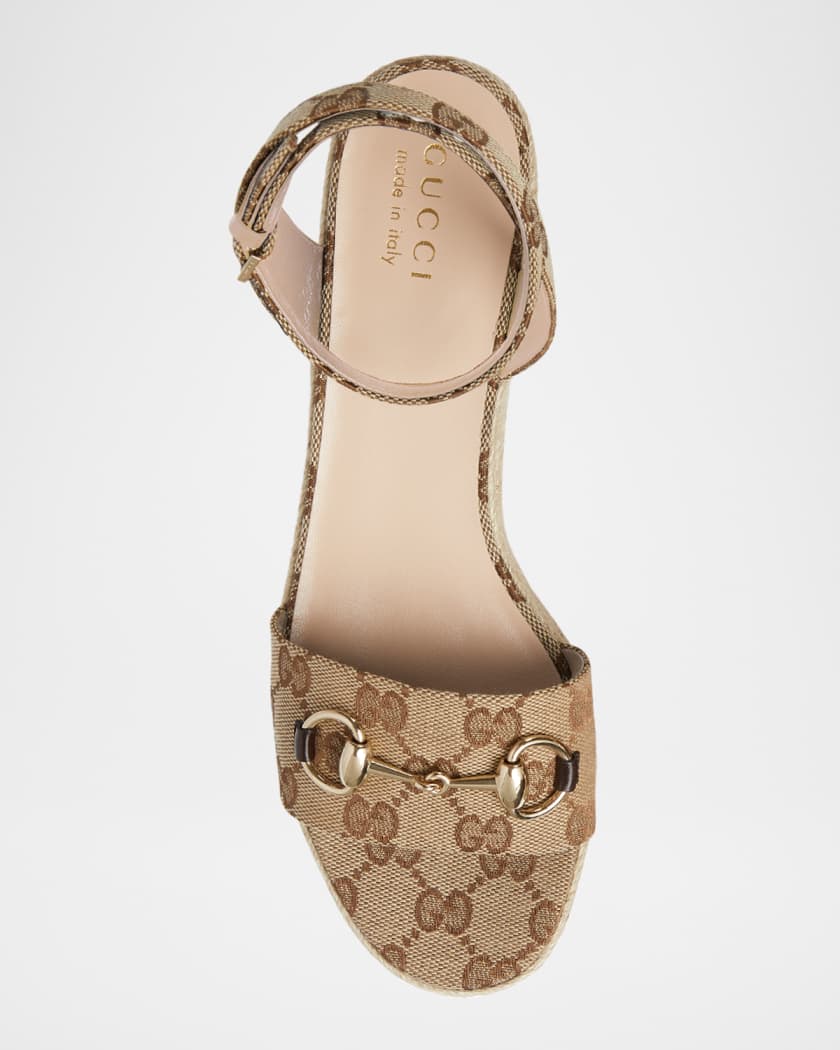 Lady Horsebit GG Platform Espadrille Sandals 