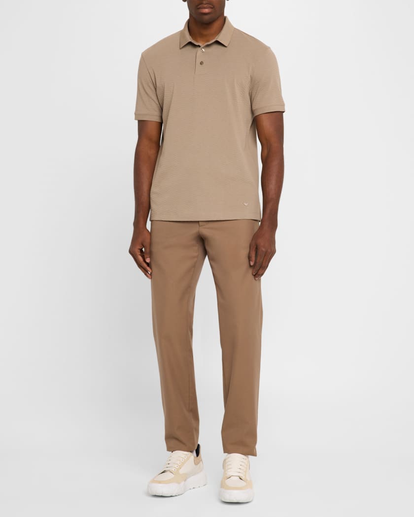 Men's Cotton Tonal Wave Polo Shirt