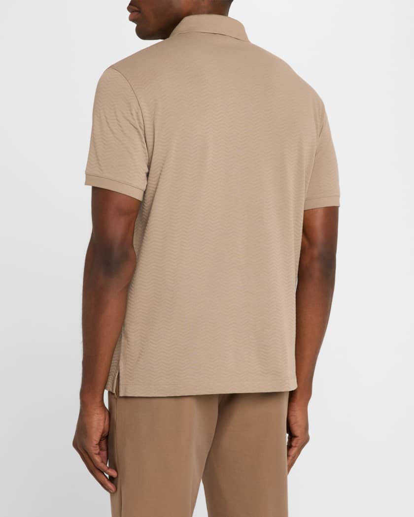 Men's Cotton Tonal Wave Polo Shirt