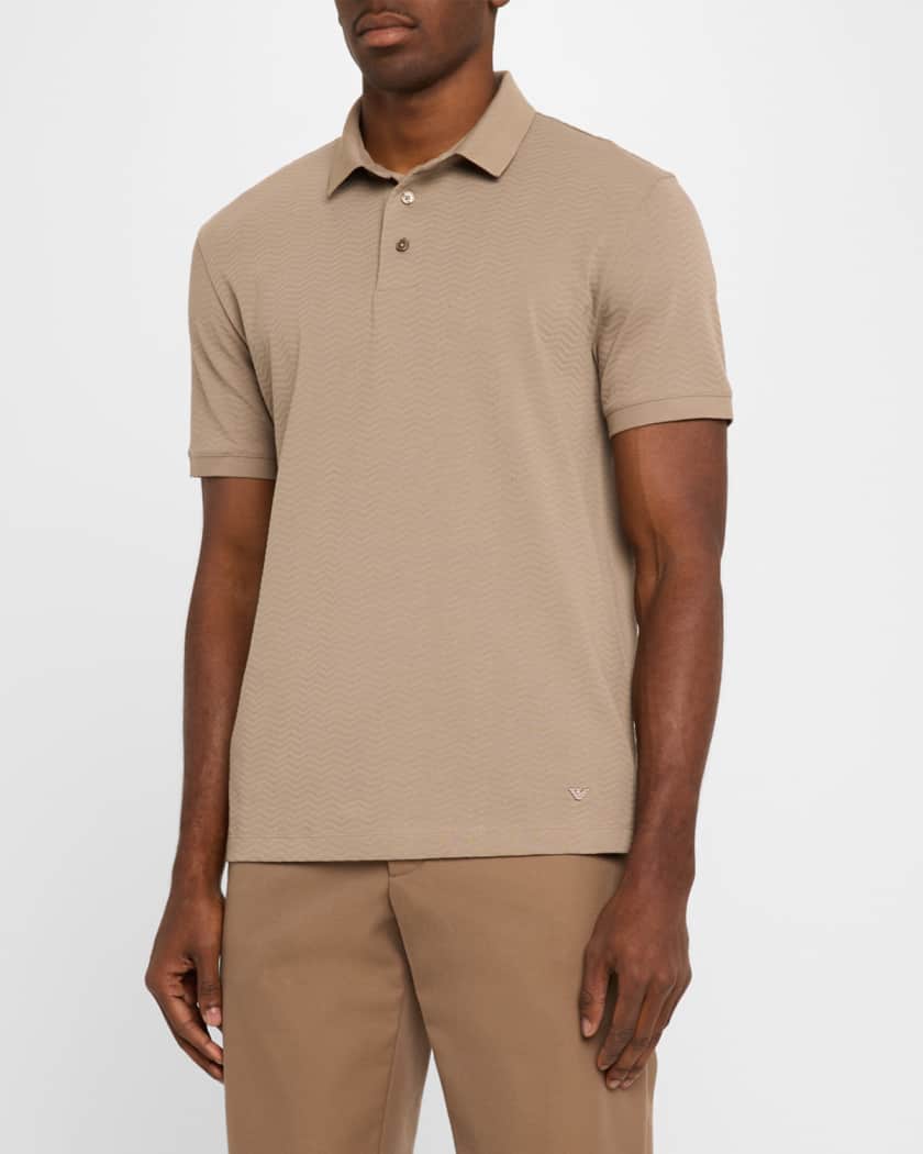 Men's Cotton Tonal Wave Polo Shirt